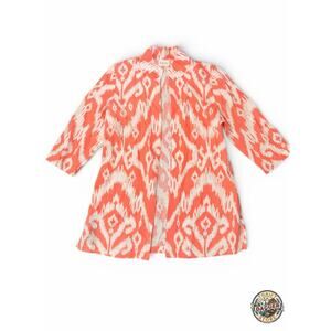 Chico's Ikat 100% Linen Cardigan Women's 1 Size (8-10)
